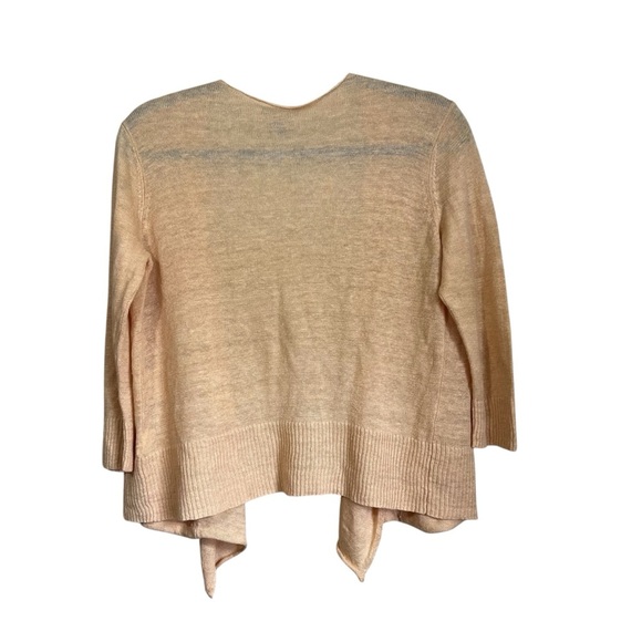 Eileen Fisher 100% Linen Drape Open Front Cardigan Light Peach Size XS - Picture 4 of 8